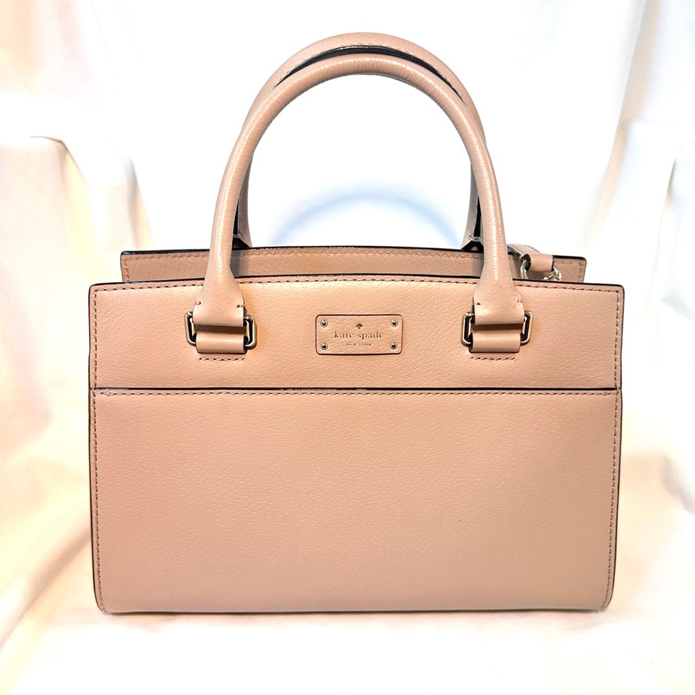 EUC Kate Spade Nude Beige Satchel Bag with Crossbody Strap